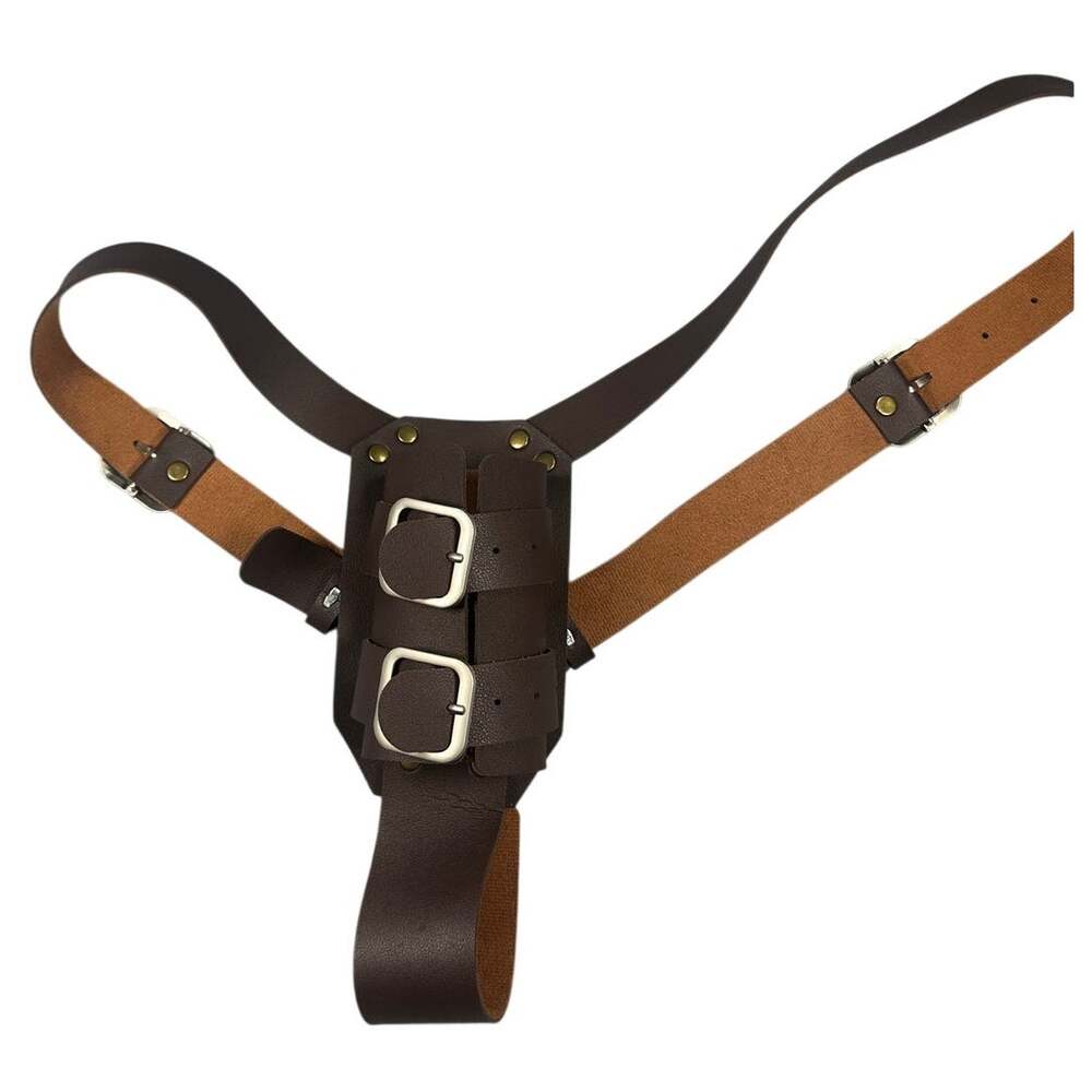 Holster Medieval Cosplay Sword Frog Belt Faux Leather Brown